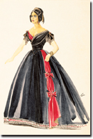 Différents dessins de costumes pour « Almaz »