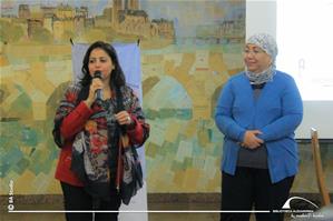 De gauche à droite : Dr Marwa El Sahn, Directrice du CAF et  Mme Omneya Shaker Responsable du CNF d’Alexandrie de l’AUF/Référente pôle numérique & CNF Moyen Orient, Directrice du Département Formations à distance & TICE, Université Senghor d’Alexandrie