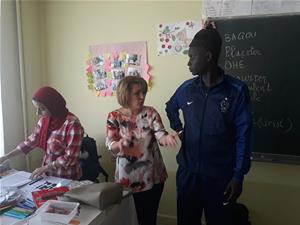  Premier atelier du Forum international à l’école N10 à Gyumri en Arménie par les caravaniers d’Egypte, du Tchad et du Sénégal