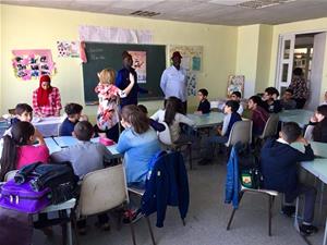  Premier atelier du Forum international à l’école N10 à Gyumri en Arménie par les caravaniers d’Egypte, du Tchad et du Sénégal