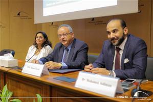 De gauche à droite : Dr Marwa El Sahn, Directrice du CAF, Dr Ahmed Zayed, Directeur de la Bibliotheca Alexandrina et Mr Mohamed Solimane, Directeur du secteur de l'Approche Culturelle