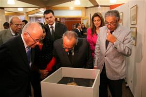 Vernissage de l’exposition des photos et des aquarelles du creusement et de l’inauguration du Canal de Suez
