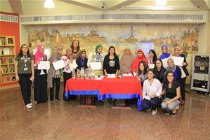 Photo de groupe avec les étudiants de l'Université d'Assiout
