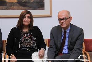 De gauche à droite : M<sup>me</sup> l’Ambassadeur Fatma Alzahraa Etman, Conseillère auprès du Directeur de la BA pour les Relations Internationales et la Francophonie et M. Thierry Verdel, Recteur de l'Université de Senghor