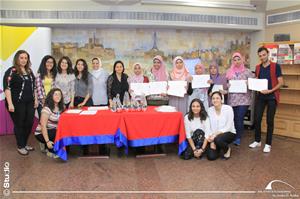 Photo de groupe avec l'université d'Assiout 