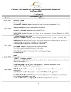 Le programme du colloque