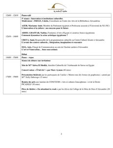 Le programme du colloque