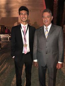 Avec l'acteur Mahmoud Hemeida lors de la c&eacute;r&eacute;monie d'inauguration