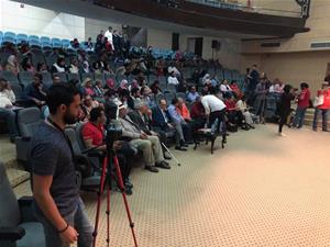 Lors de la conf&eacute;rence de Mohamed Sobhy