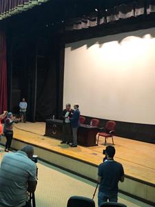 Lors de la conf&eacute;rence de Mohamed Sobhy