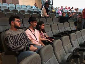 Lors de la conf&eacute;rence de Mohamed Sobhy