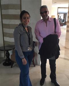 Avec l'acteur Sabry Fawaz