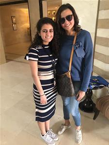 Avec l'actrice Boushra