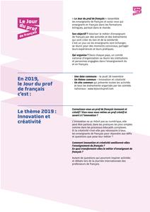 Brochure de la journ&eacute;e