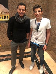 Avec l'acteur Moustafa Shabaan