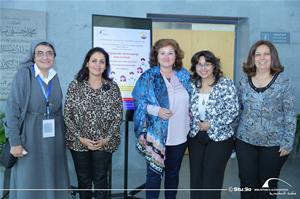 Les participants de l'atelier avec Sr Isis Bestavros, Dr Marwa El sahn et Mme Sandrine patt