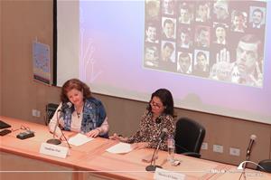  De gauche à droite : M<sup>me</sup> Sandrine Patt, Comportementale profiler et Dr Marwa El Sahn, Directrice du Centre d'Activités Francophones – CAF