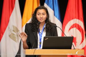 L'intervention de M<sup>lle</sup> Ghaydaa Ali, Étudiante au Département de Cyber-sécurité, Faculté d'Informatique et de Sciences des Données, Université d'Alexandrie