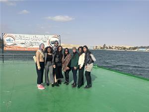 Lors de la visite du Canal de Suez