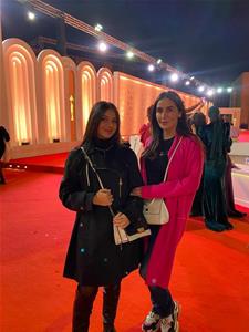 Avec l'actrice Fatma Nasr