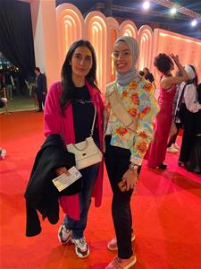 Avec l'actrice Fatma Nasr