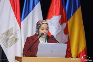 Intervention de Soha&iuml;la Salama, Responsable du CNF-CEF d&rsquo;Alexandrie, Agence Universitaire de la Francophonie durant la&nbsp;s&eacute;ance inaugurale