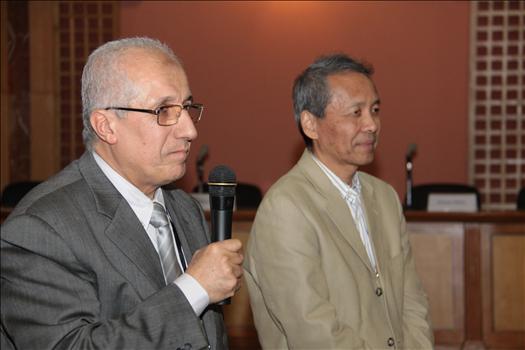 From left: Dr. Mohamed El-Faham and Prof. Asada during the opening session at the Bibliotheca Alexandrina
