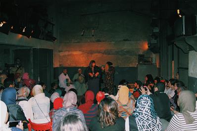 Participants attending one of the shows hosted by Egyptian Center for Culture & Arts (Makan)