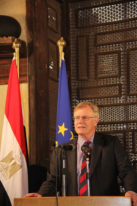 السفير جيمس موران؛ رئيس بعثة وفد الاتحاد الأوروبي بالقاهرة. 