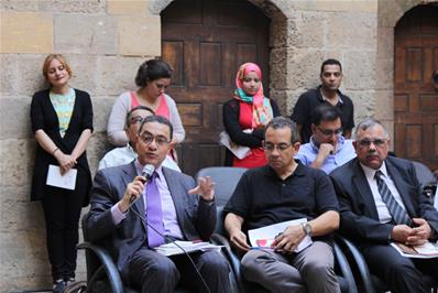 من ورشة عمل "تساؤلات حول الحراك الثقافي في مصر"، المنعقدة ببيت السناري بالقاهرة