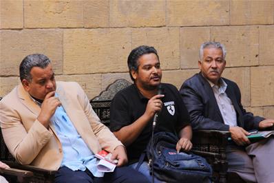 من ورشة عمل "تساؤلات حول الحراك الثقافي في مصر"، المنعقدة ببيت السناري بالقاهرة