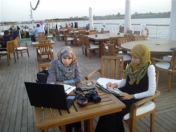 Participants on board the cruiser - Photo by Kamila Bassioni