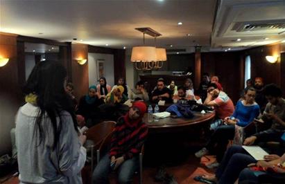 Participants attending a film screening during the Nile cruise - Photo by Ibrahim Saad