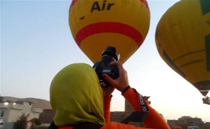 During the air balloon ride - Photo by Ibrahim Saad