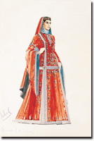 Différents dessins de costumes pour « Almaz »