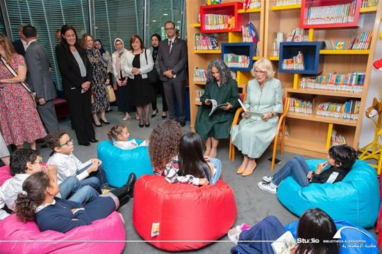 The Duchess of Cornwall visiting the Children's Library