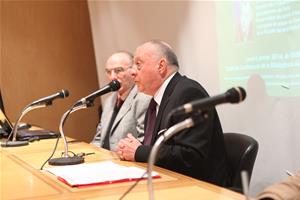 L’intervention de Dr Charles Saint-Prot, Directeur de l'Observatoire d'études géopolitiques de Paris et à sa droite Dr Yehia Halim Zaki, Conseiller au Directeur de la BA 