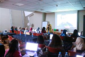 Les participants de l' atelier professionnel (Parlons ensemble en Français): Six missions pour trouver un emploi  animé par Mlle Dina el Kordy.