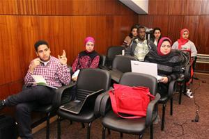 Les participants de l' atelier professionnel (Parlons ensemble en Français): Six missions pour trouver un emploi animé par Mlle Dina el Kordy