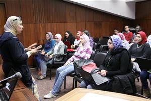 Les participants de l' atelier professionnel (Parlons ensemble en Français): Six missions pour trouver un emploi animé par Mlle Dina el Kordy