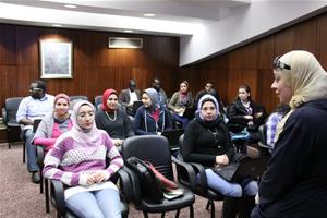 Les participants de l' atelier professionnel (Parlons ensemble en Français): Six missions pour trouver un emploi animé par Mlle Dina el Kordy