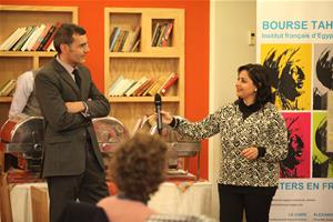 Monsieur Antoine Hatzenberger, attaché de coopération universitaire avec Dr Marwa El Sahn, directrice du centre