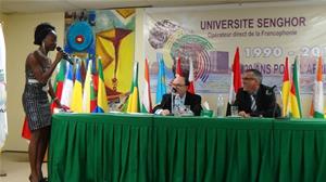 Professeur Albert Lourde, recteur de l’Université Senghor d’Alexandrie et Dr Jean-Francois Fau, directeur du département culture