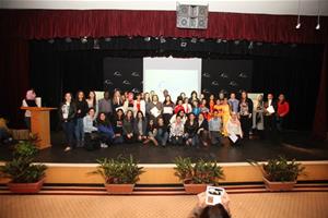 Photo de groupe après l'annonce et remise des prix du concours Jules Verne et de la dictée Picadelf