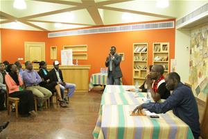 Les participants de la soirée poétique et musicale autour de l’œuvre intitulée : Errance juvéniles