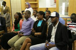 Les participants de la soirée poétique et musicale autour de l’œuvre intitulée : Errance juvéniles