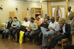 Les participants de la soirée poétique et musicale autour de l’œuvre intitulée : Errance juvéniles