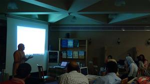 Les participants de l'atelier avec Mlle Dina ElKordy 