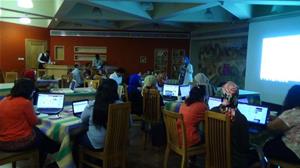 Les participants de l'atelier avec Mlle Dina ElKordy 
