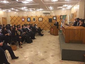 Stéphane Brena, directeur de l’Institut de droit des affaires internationales (IDAI), Université Paris 1 Panthéon-Sorbonne – Université du Caire et les participants de la journée d’études